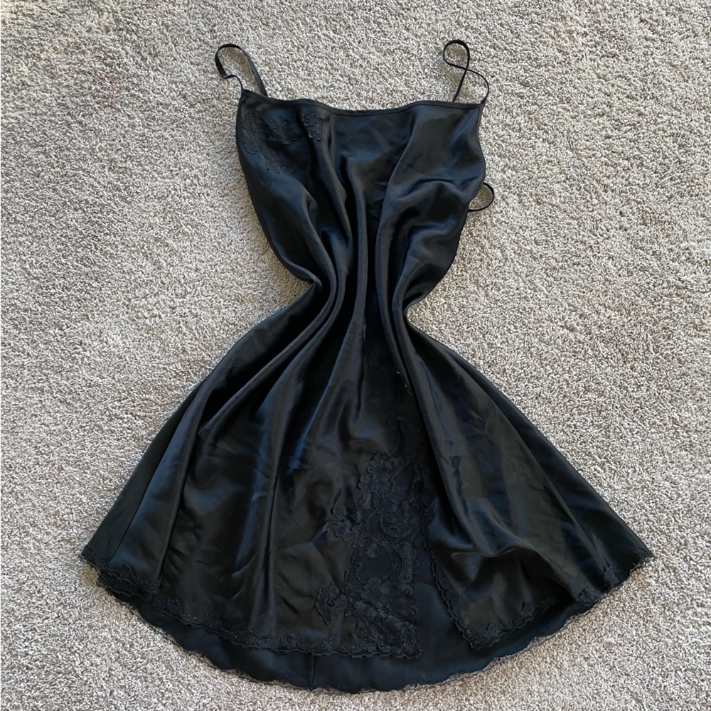 Victoria's Secret Black Satin Dress